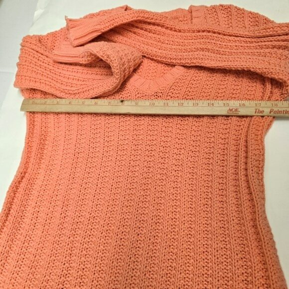 Lucky Brand Women's Sweater Size Small Peach Pink V Neck Long Sleeves Bohemian - Picture 10 of 14
